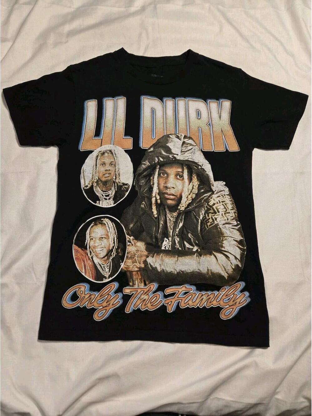 Lil Durk Only The Family OTF Graphic T-Shirt Black Rap Tee Men’s Size S